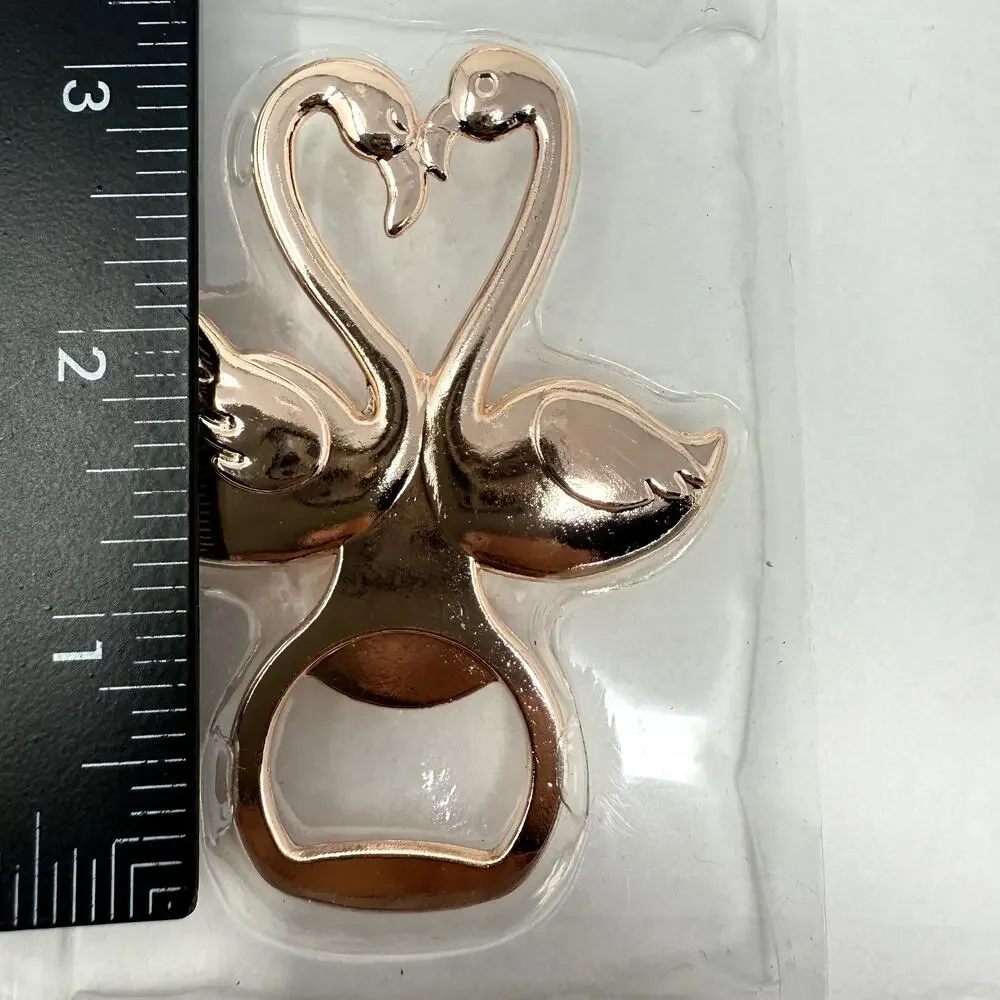 Lot Of 12 Bottle Opener Kissing Heart Flamingo Wedding Favors Gifts Bridal Party